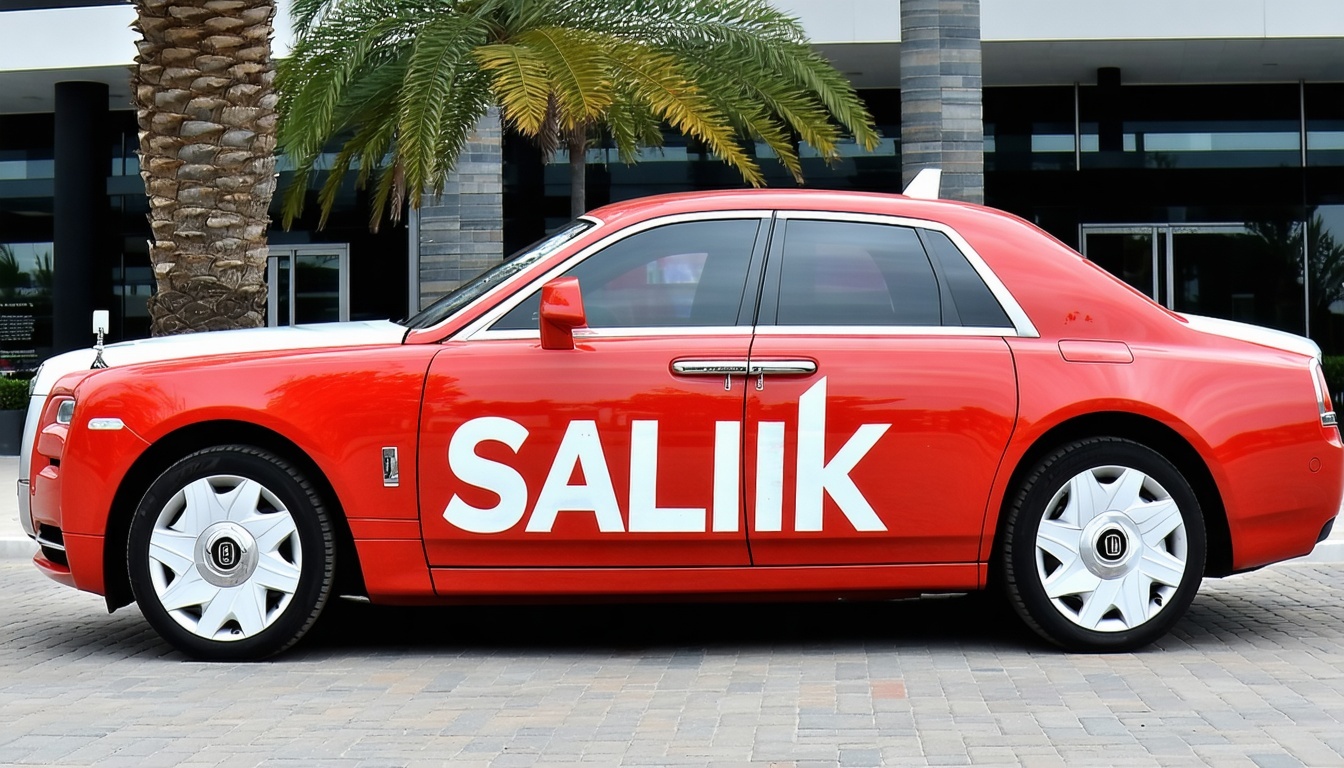 Salik tag installation on a Dubai vehicle
